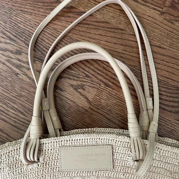 Sezane Justine Basket Bag Raffia leather sand - Picture 3 of 7